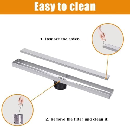 18-Inch Linear Shower Drain with Filter