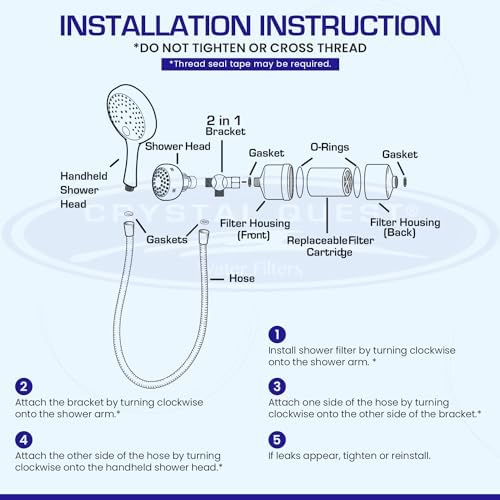 Crystal Quest Luxury Handheld Shower Power Filtration System - Chrome