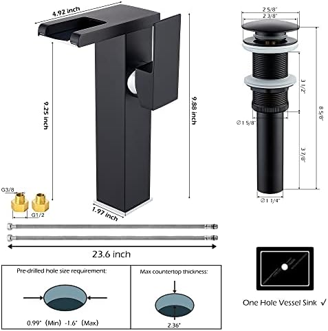 V Oasis Black Metal Bathroom Faucet