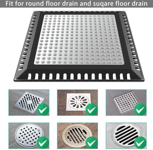 Stain-Resistant Silicone Stainless Hair Catcher for Shower Drain