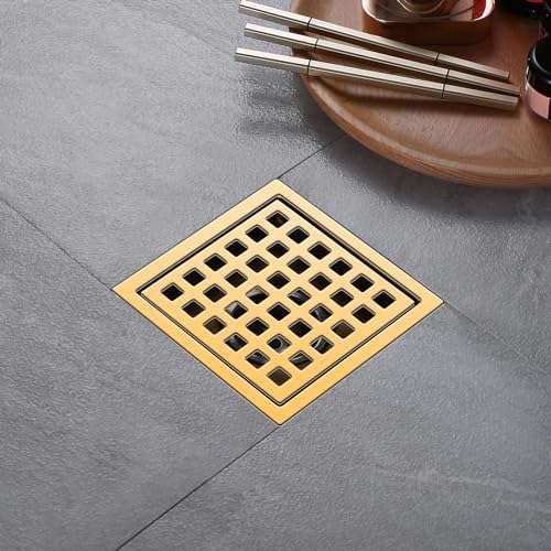 Bawojihui Square stainless steel 4-inch shower floor drain with flange