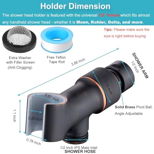 Adjustable shower arm holder