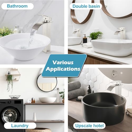 Midanya Modern Tall Faucet Single-Handle Vessel Sink Stainless Steel Design