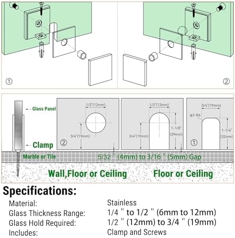 Bathlink Perfectly Polished Chrome Glass Clamp for Bathroom
