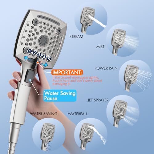 ELLOALLO Rainfall Waterfall Shower Faucet Set