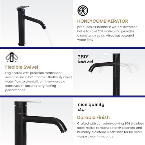 ComllenSturdy Modern Bath Faucet with 360 Flow
