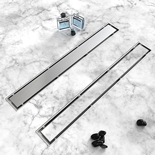 Sturdy 304 Stainless Steel 24-Inch Linear Shower Drain with Brushed Nickel Finish