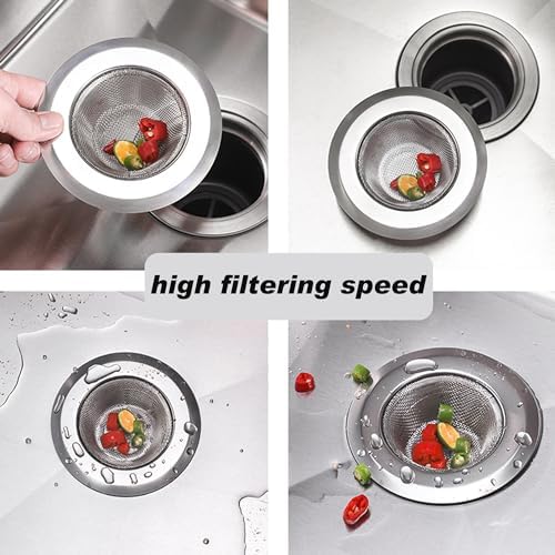 10 Pcs Stainless Steel Kitchen Sink Strainer with Wide Rim