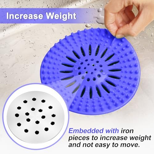 Gotega 5-Pack Silicone Hair Catchers for Shower Drains