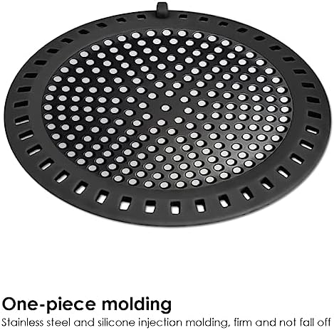 2PCS Stainless Steel Silicone Shower Hair Drain Catcher Black