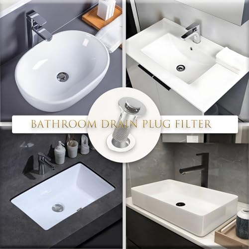 2-Piece Stainless Steel Sink Drain Strainer Hair Catcher Remove Clog Prevent Clog