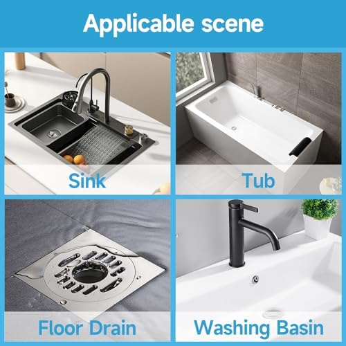 VIVIDLY 50 Pack Disposable Shower Drain Cover Hair Catcher Mesh Stickers