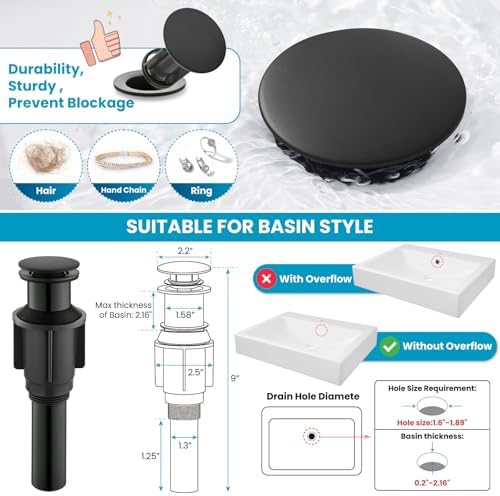 Vessel Sink Faucet Tall Bathroom Faucet with Modern Design