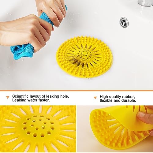 Gotega 5-Pack Silicone Hair Catchers for Shower Drains