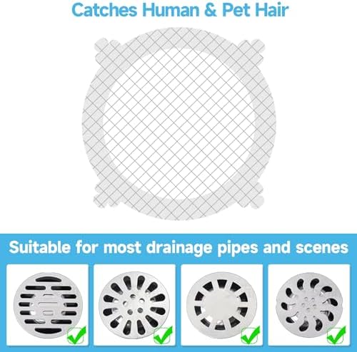 VIVIDLY 50 Pack Disposable Shower Drain Cover Hair Catcher Mesh Stickers