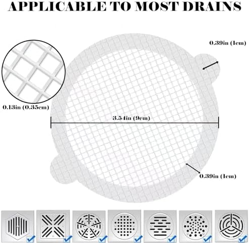 50 PCS Disposable Shower Drain Hair Catcher forPet Hair Collection
