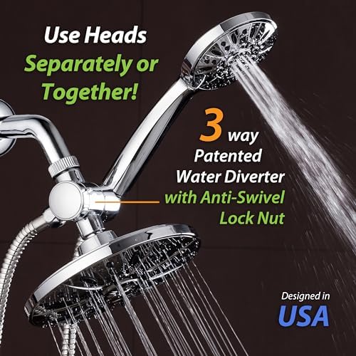 AquaDance Premium 7-inch 3-way rain shower combo