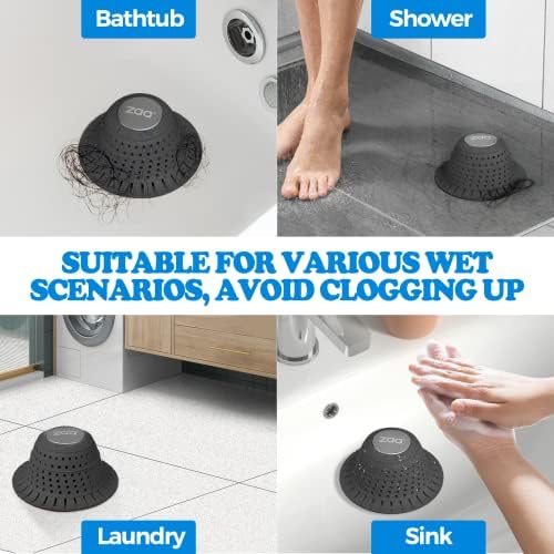ZAA 2-Pack Silicone Collapsible Drains for Bathrooms
