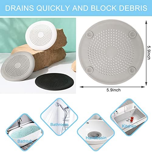 4-Pack Silicone Hair Catcher for Bathroom Kitchen - Durable Easy to Install
