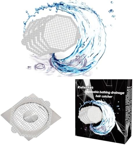 Disposable Hair Catch -zel for Bathroom Drains White Glass Fiber 40-Pack