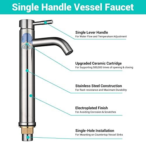 Aquaterior Single Handle Vessel Sink Faucet