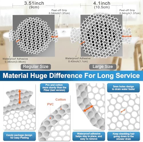 INVIHUG 50-Pack Disposable Mesh Hair Drain Catcher