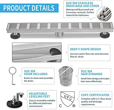 BAUNVB Linear Shower Drain
