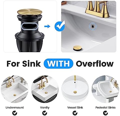 Rugged Yet Smooth Bathroom Sink Drain with Overflow Hurran