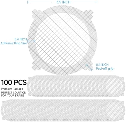 VIVIDLY 50 Pack Disposable Shower Drain Cover Hair Catcher Mesh Stickers
