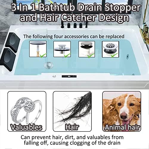 AzWzz Universal Tub Stopper Hair Catcher Drain Plug