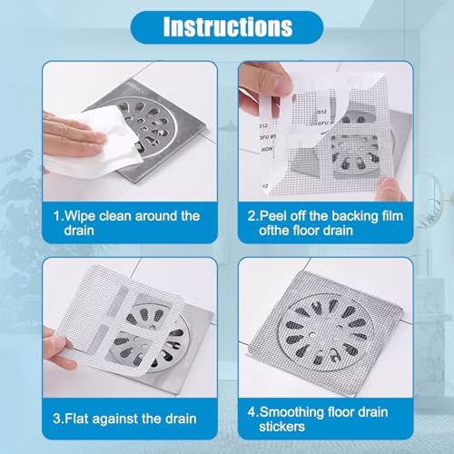 100-Pack Disposable shower drain Hair Catcher White - 4 x 4 Mesh