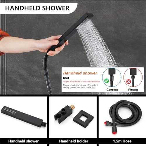 MidanyaRain Shower System with Hand Sprayer