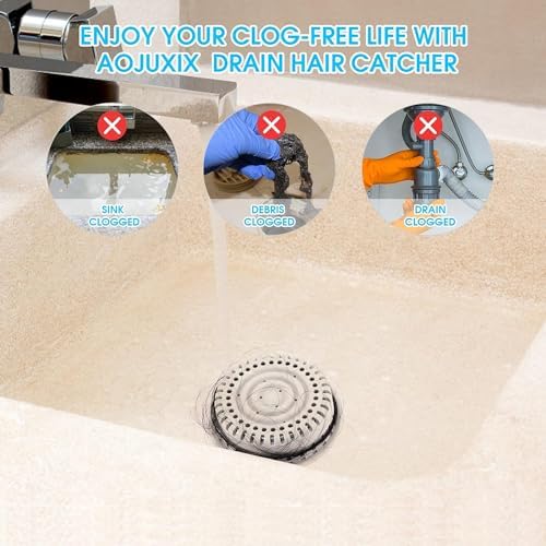 Drain Hair Catcher by Aojuxix - Prevents Hair Clog Enhances Shower Experience