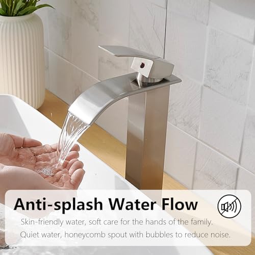 Vessel Sink Faucet Brushed Nickel Single Handle Touch On Faucet Modern Bathroom Faucet
