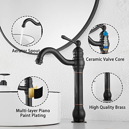 GGStudy 360 Swivel Single Handle One Hole Bathroom Vessel Sink Faucet