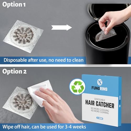 FUNGRINS Shower Drain Hair Catcher 25 Pack