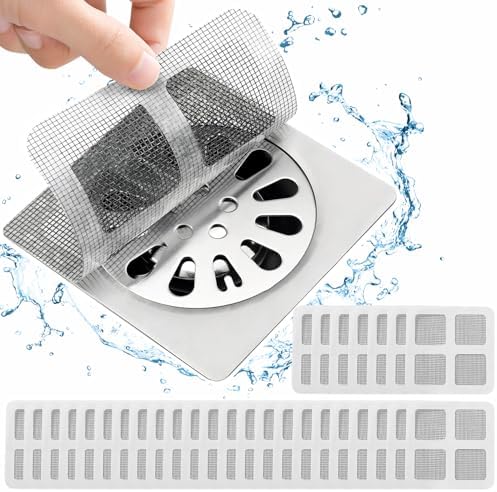 100-Pack Disposable shower drain Hair Catcher White - 4 x 4 Mesh