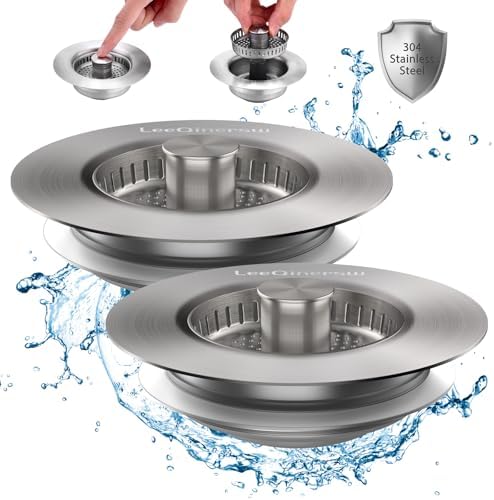 Effortless Sink Drain Stress - 3 in 1 Stainless Steel Strainer 2-Pack