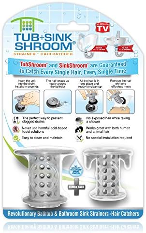 TubShroom Drain Protector Hair Catcher Sink Bathtub Strainer Gray