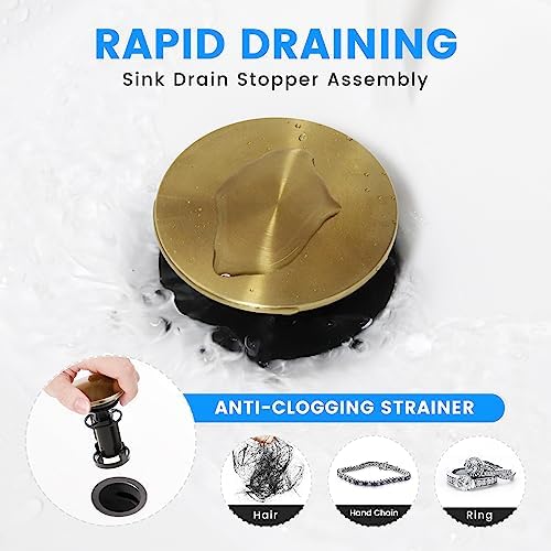 Rugged Yet Smooth Bathroom Sink Drain with Overflow Hurran