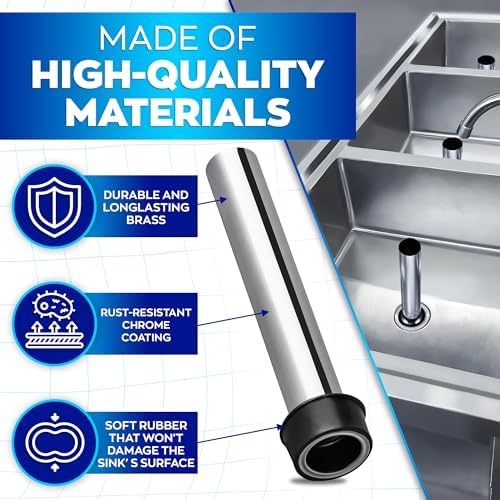 3Pcs 748 Stainless Steel Sink Overflow Pipe Chrome Coated for Durable Use