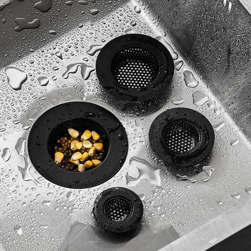 4 PC Stainless Steel Sink Drain Stopper Hair Catcher