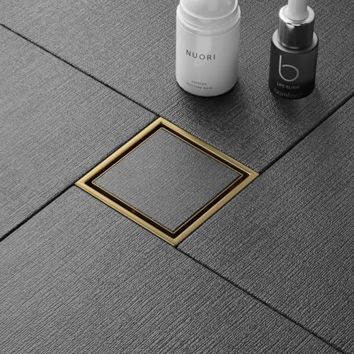 Maximize Flow with 2-in-1 Gold 4-Inch Shower Drain