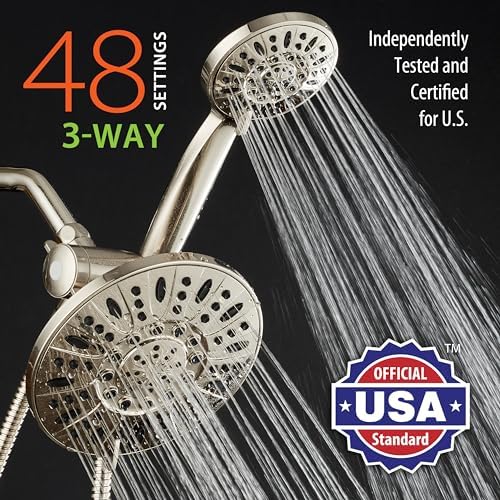 Enjoy luxurious 6_setting rain shower with stainless steel hose